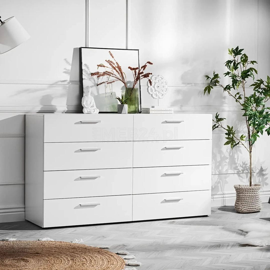 Volo White Drawer Double Dresser Living Room Organizer Cabinet Stand | Furniture | Waseeh Pakistan