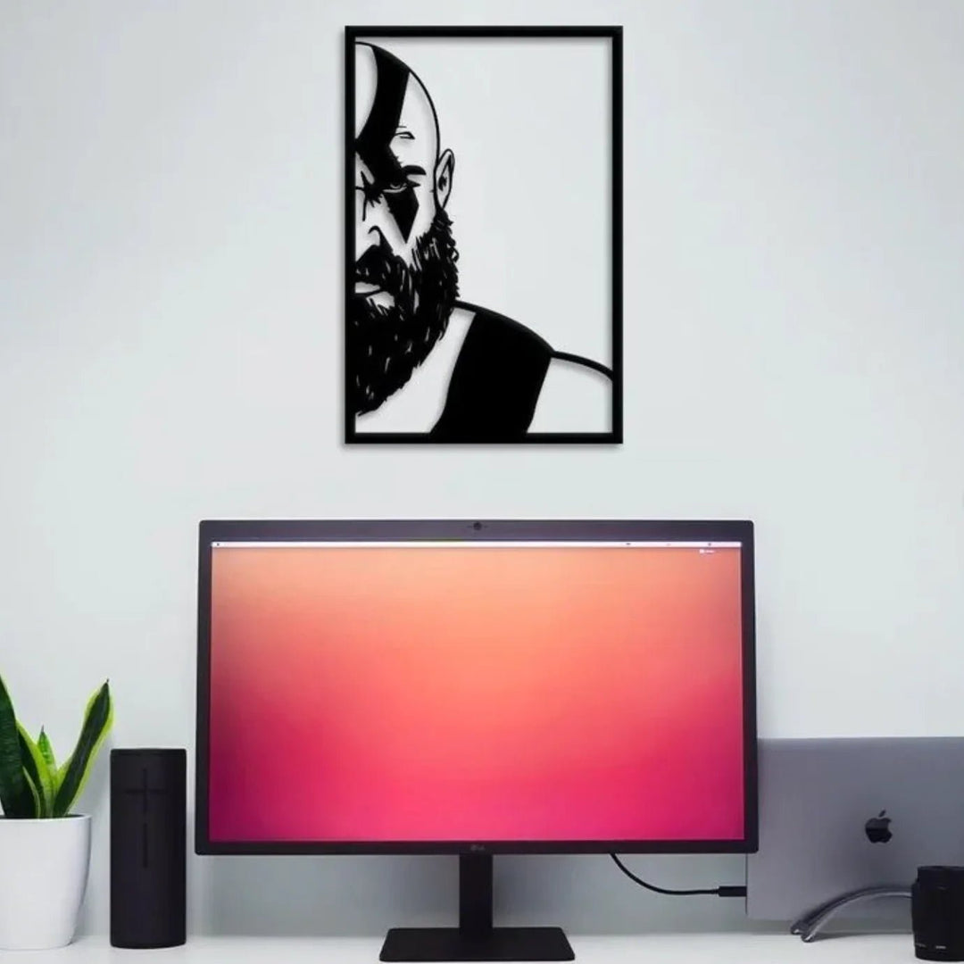 Warrior of the Gods Wall Kratos Art - Powerful Norse-Inspired Silhouette for Home Decor | Home Décor | Waseeh Pakistan