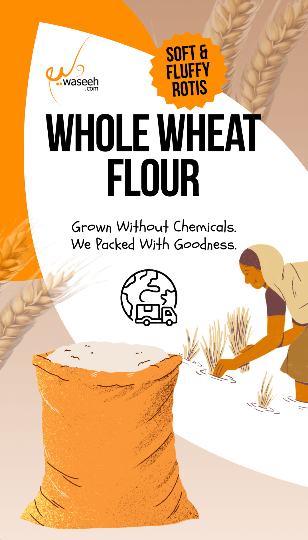 Waseeh Whole Wheat Flour - Atta | Waseeh Farm | Waseeh Pakistan