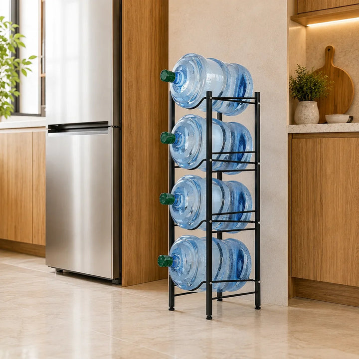 4 tier metal water bottle holder racks for 19 litre bottles in Pakistan