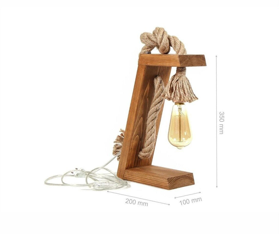 Whiskey Stave Wooden Side Table Desk Rope Light Lamp | Not Sale FB | Waseeh Pakistan