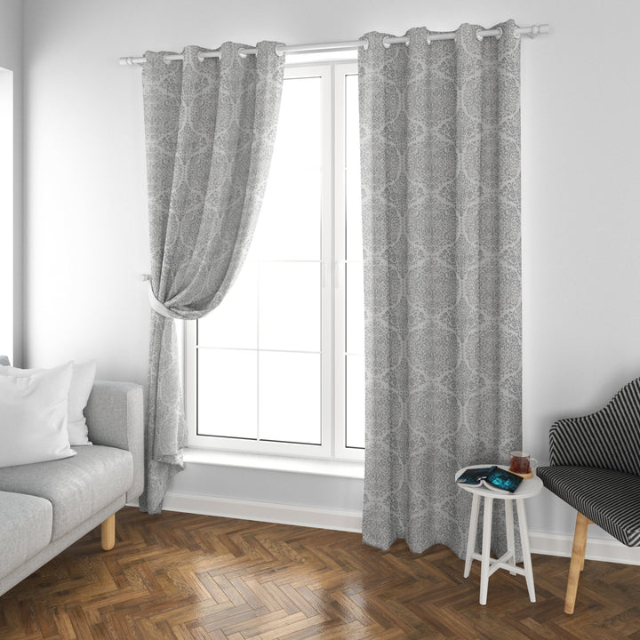 White &amp; Grey Pattern Curtains | Not Sale FB | Waseeh Pakistan