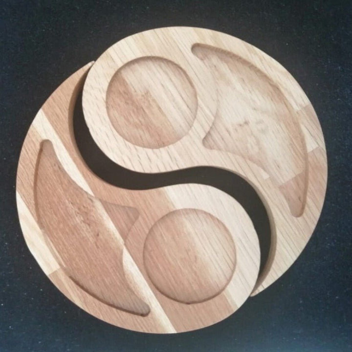 Yin Yang Snack Serving Solid Wood Tray Platter | kitchen Item | Waseeh Pakistan