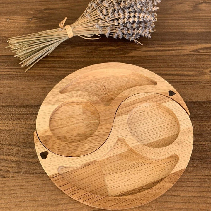 Yin Yang Snack Serving Solid Wood Tray Platter | kitchen Item | Waseeh Pakistan
