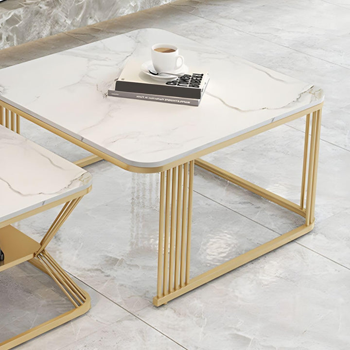 Zamofy Modern Marble Living Lounge Coffee Center Nesting Tables (Set of 2) | Furniture | Waseeh Pakistan