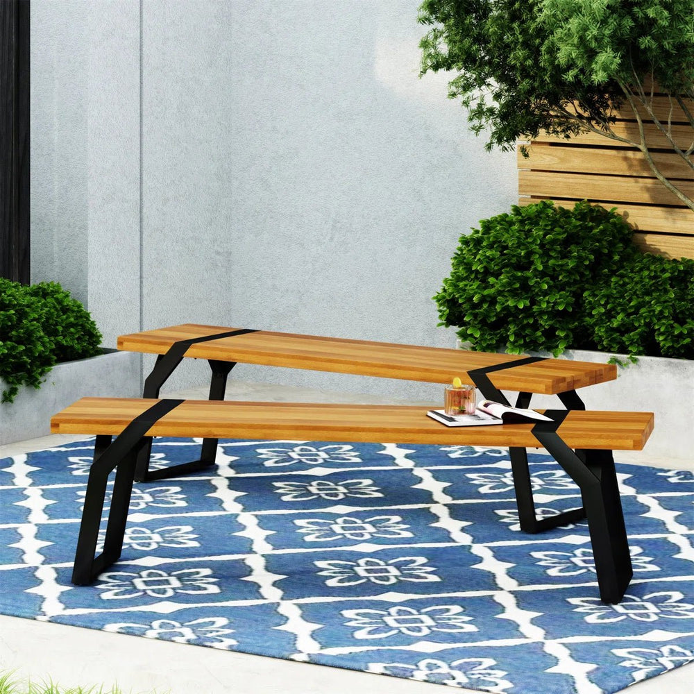 Zoratino Lawn Park Sitting Metal Wooden Bench | Furniture | Waseeh Pakistan