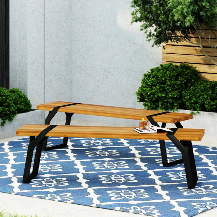 Zoratino Lawn Park Sitting Metal Wooden Bench | Furniture | Waseeh Pakistan
