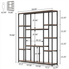 AJAAR Living Room Bookcase Shelve Organizer Storage Rack Decor - waseeh.com