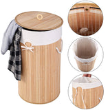 Bamboo Laundry Hamper (Round) - waseeh.com