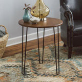 Sumptuous Wooden Top Hairpin Legs Side Center Table (Light)
