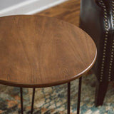 Sumptuous Wooden Top Hairpin Legs Side Center Table (Light) - waseeh.com