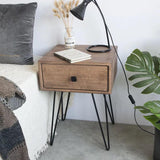 Hairpin Side Living Lounge Center Side Hairpin Table with Drawer