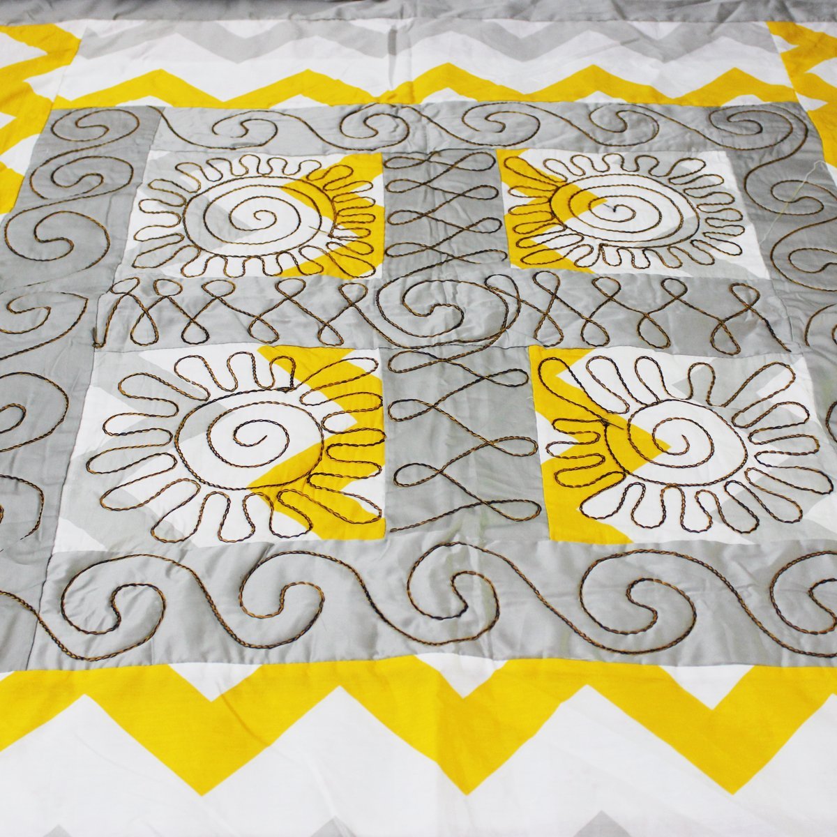 Cotton Satin Patch Work Bedsheet - waseeh.com