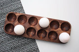 Mahogany Wooden Kitchen Egg Holder Tray - waseeh.com
