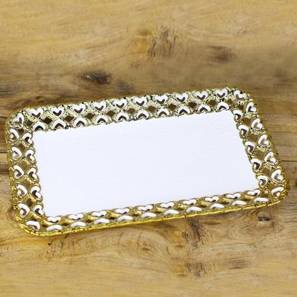 Rectangular Heart Borders Ceramic Plate - waseeh.com