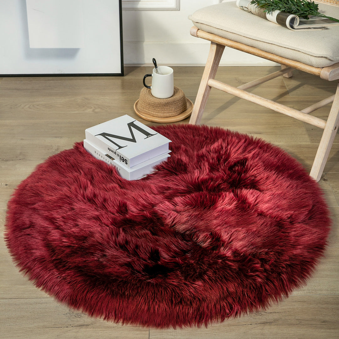 Round Furry Rugs (4&