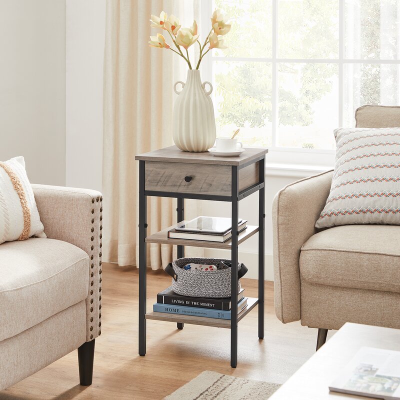Ezzel Nightstand Drawer End Sofa Side Table - waseeh.com