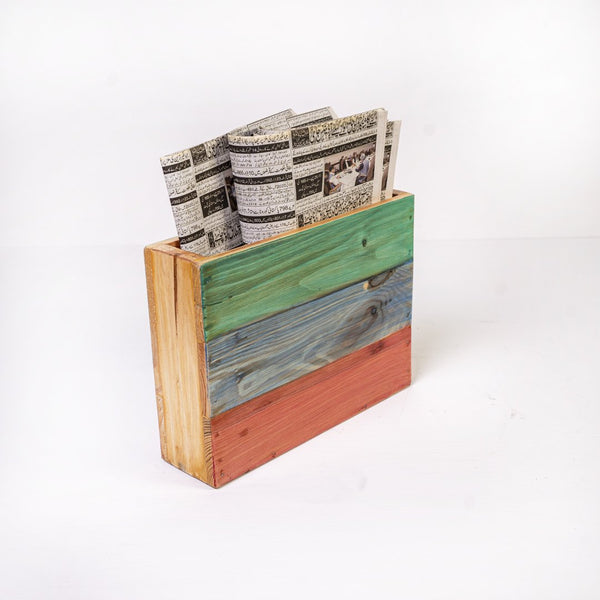 Arc Floor Solid Wood Book Newspaper Storage Organizer - waseeh.com