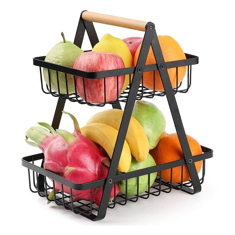 Metal Fruit Basket (2 Tier) - waseeh.com