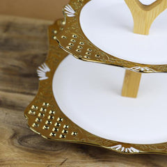 Cupcake plate stand with wooden poles - waseeh.com