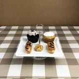 Pastry Stand in Ceramic with Silver Base - Medium Size - waseeh.com