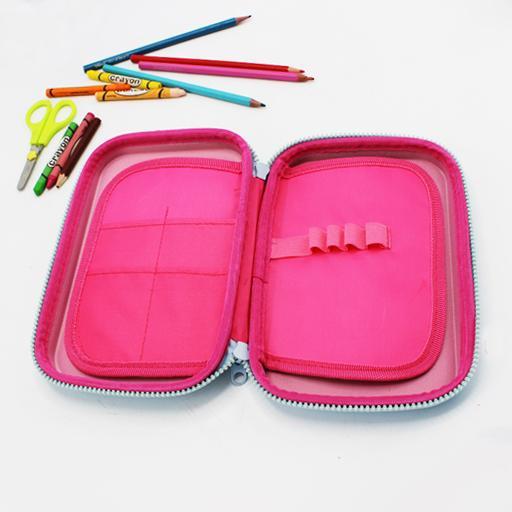 Double zipper pencil case -Flamingo - waseeh.com