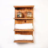 Triptych Kitchen Solid Wood Bathroom Organizer Floating Shelve