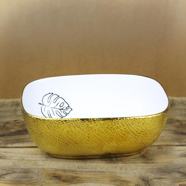 Kitchen Ceramic Serving Bowl (Leaf Print) - waseeh.com