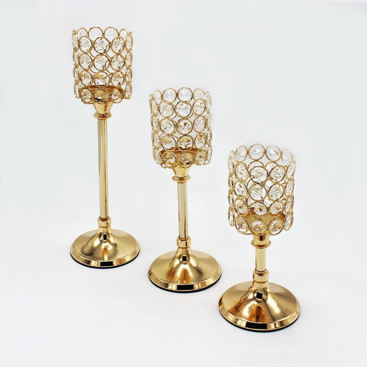 3 pc Golden Candle Stand | Home Décor | Waseeh Pakistan