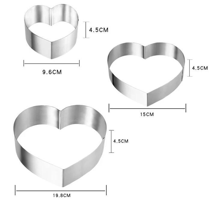 3 Pc Snowflake Circle Heart Shape Thousand Layer Stainless Steel Cake Mould Mousse Circle Cake Decorating Tools | kitchen item | Waseeh Pakistan
