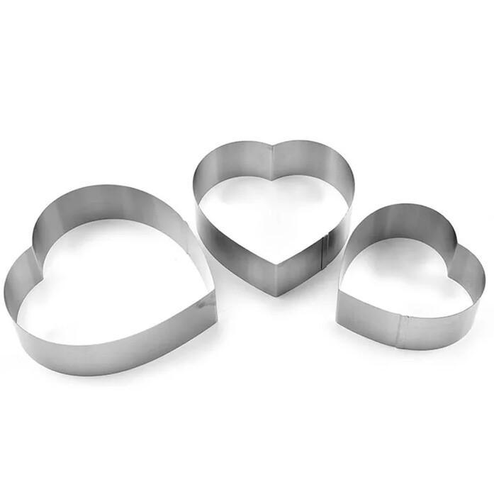 3 Pc Snowflake Circle Heart Shape Thousand Layer Stainless Steel Cake Mould Mousse Circle Cake Decorating Tools | kitchen item | Waseeh Pakistan