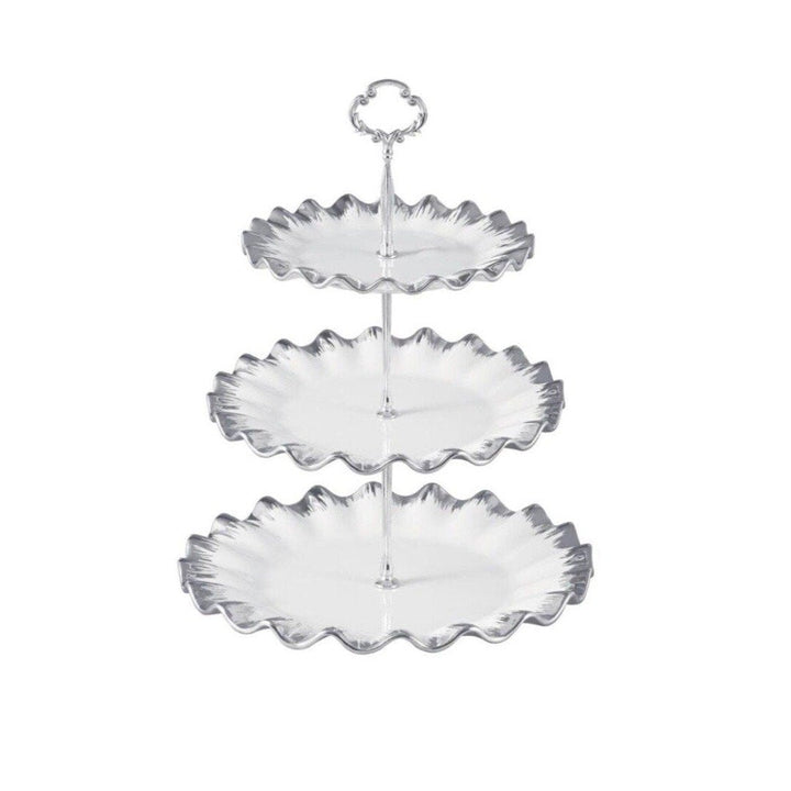 3 Portion Cupcake plate with golden borders | kitchen item | Waseeh Pakistan