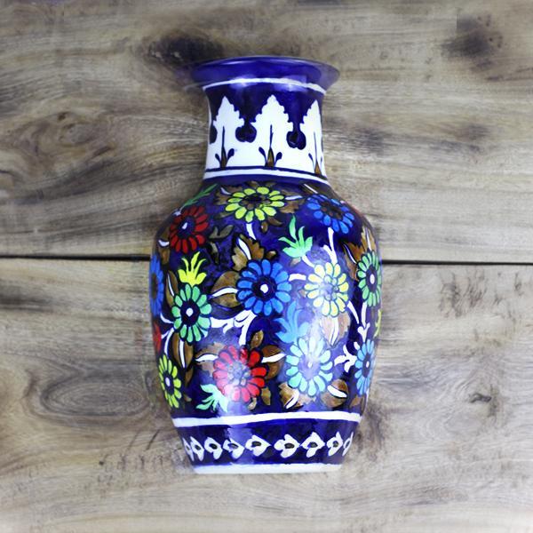 Felicity Half Vase-Blue Pottery - waseeh.com