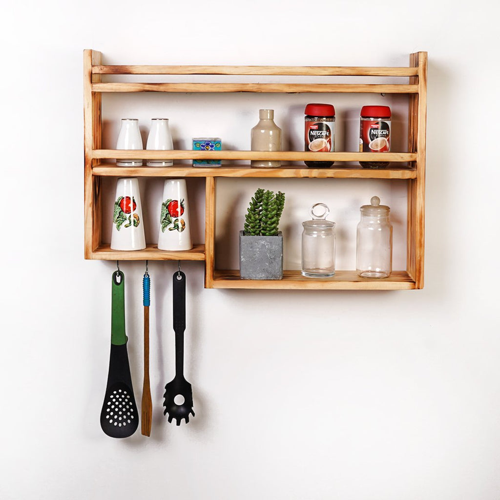 Solid Wood Kitchen Floating Rack Shelve – waseeh.com