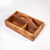 Serviette Solid Wood Cutlery Tray Container - waseeh.com