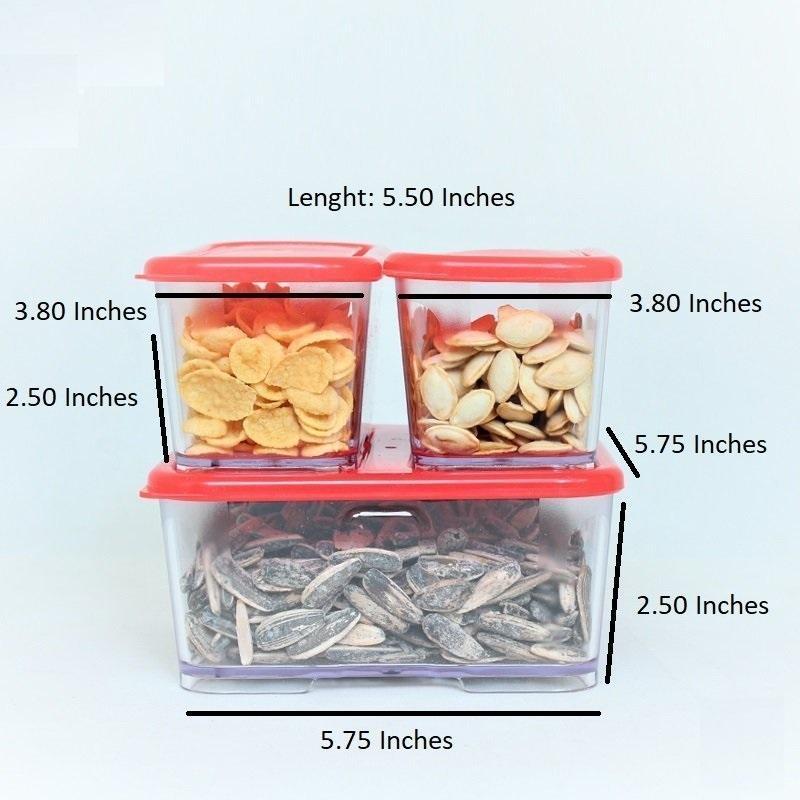3PCs Acrylic Stackable and space savvy food containers Set | kitchen item | Waseeh Pakistan