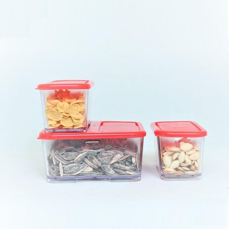 3PCs Acrylic Stackable and space savvy food containers Set | kitchen item | Waseeh Pakistan