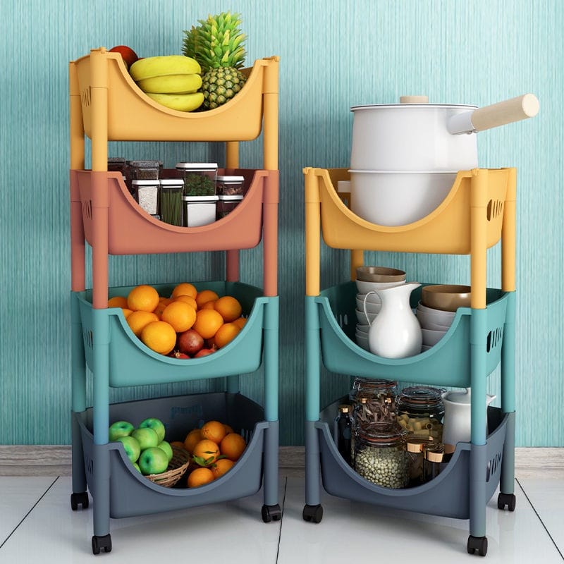 4 Layer Cultured Storage Organizer Rack Trolley | kitchen item | Waseeh Pakistan
