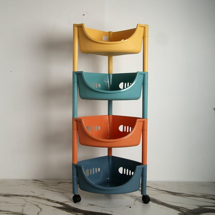 4 Layer Cultured Storage Organizer Rack Trolley | kitchen item | Waseeh Pakistan
