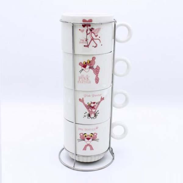 Pink panther Cup Tower - 4 Pcs - waseeh.com