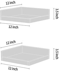 Levie Corner Solid Wood Floating Living Lounge Drawing Room Shelves (Set of 2) - waseeh.com
