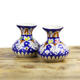 Mini Felicity vase 2pcs-Blue pottery - waseeh.com