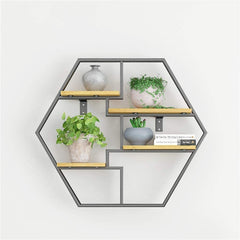 Étagère Wall Solid Wood Living Lounge Drawing Room Metal Floating Organizer Shelve Decor - waseeh.com