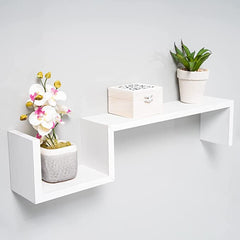 Gatton Dripped Living Lounge Drawing Room Floating Organizer Shelves Decor (Set of 2) - waseeh.com