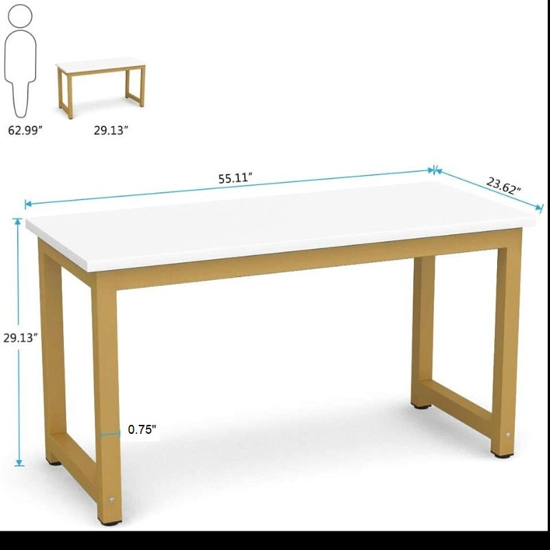 Lavey Gold Home Office Writing Organizer Desk Table - waseeh.com