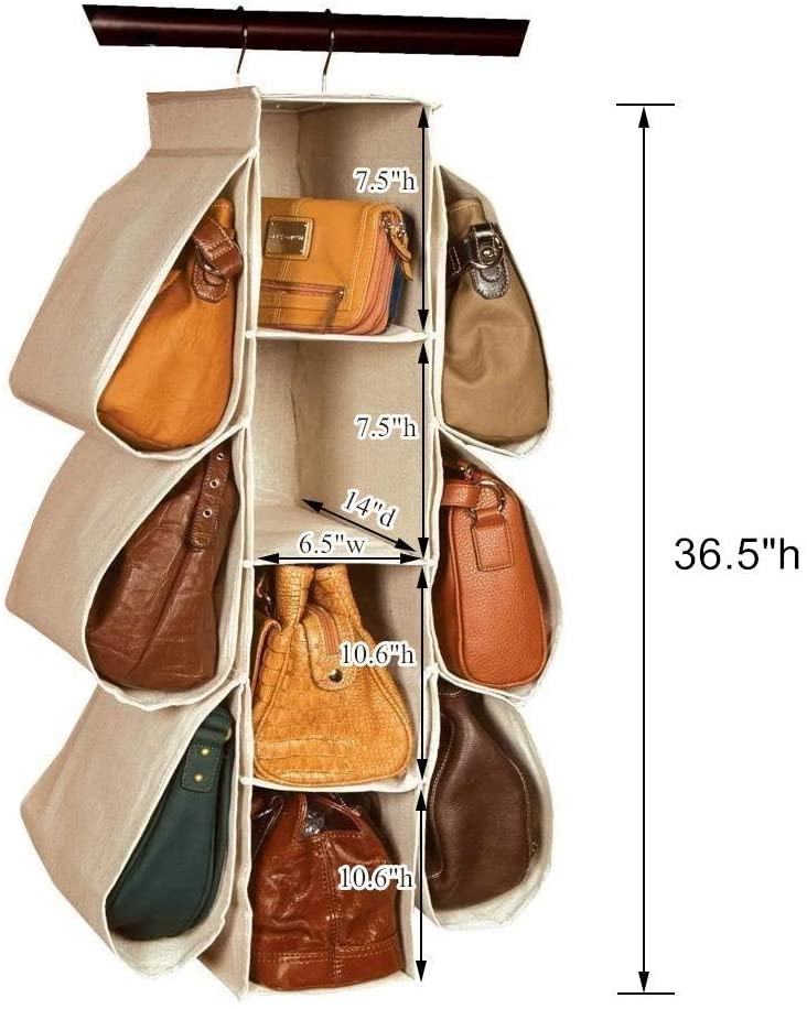 Hanging Purse Organizer (10 Compartments) - waseeh.com