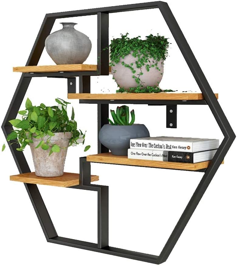 Étagère Wall Solid Wood Living Lounge Drawing Room Metal Floating Organizer Shelve Decor - waseeh.com