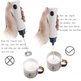 Electric Milk Frother Rechargeable Handheld Wand Coffee Mixer - waseeh.com
