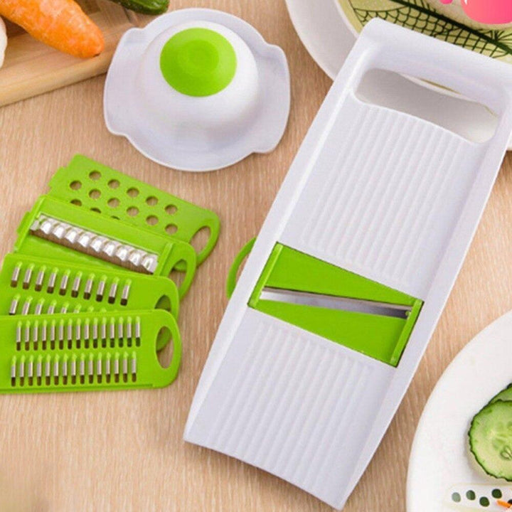 7Pcs Set Durable Multi-use Vegetable Slicer Stainless Steel Cutter Grater Kitchen Gadget Carrot Potato Cutter | kitchen item | Waseeh Pakistan