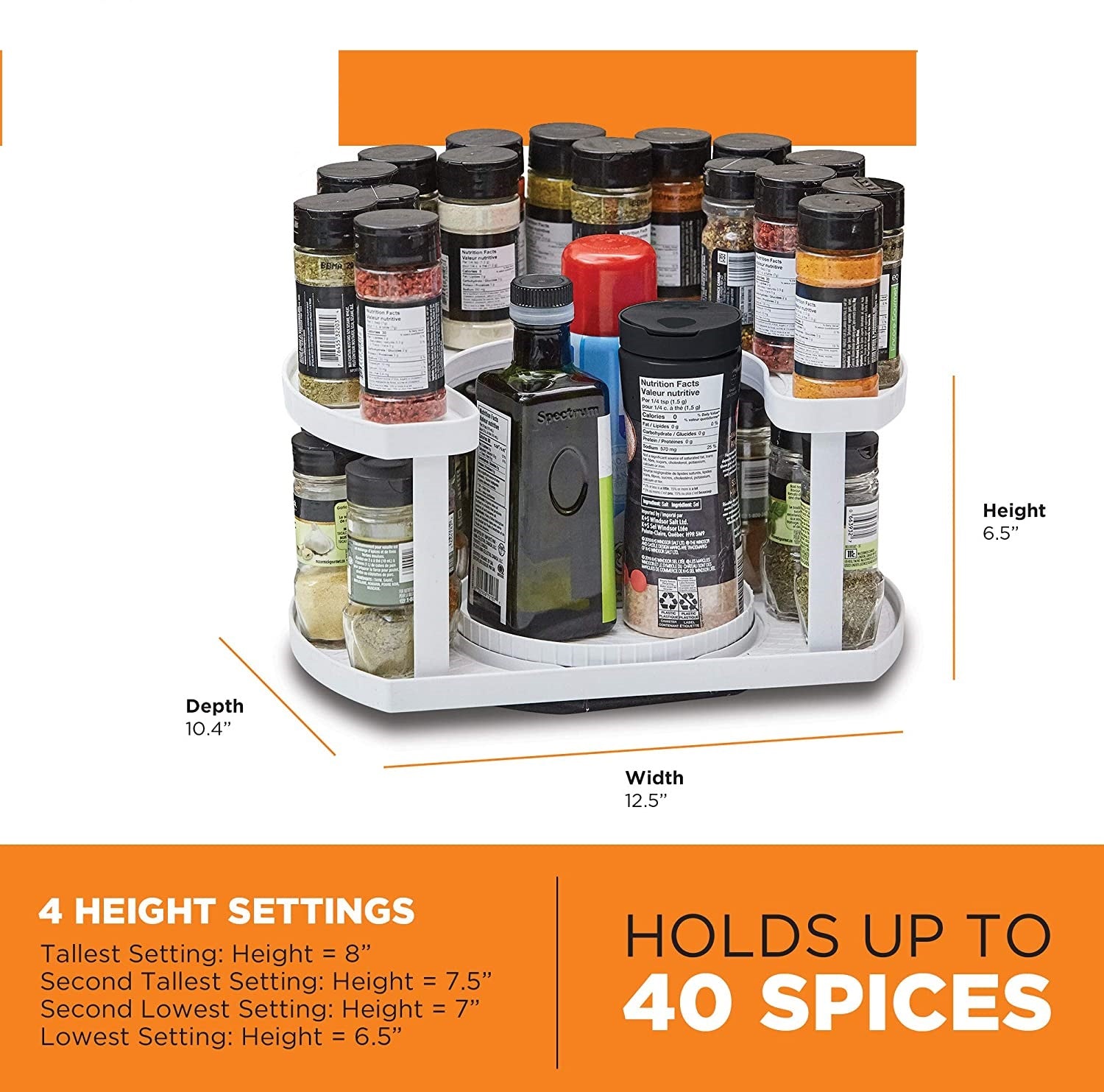 Spice Spinner Organizer (Two-Tired) - waseeh.com